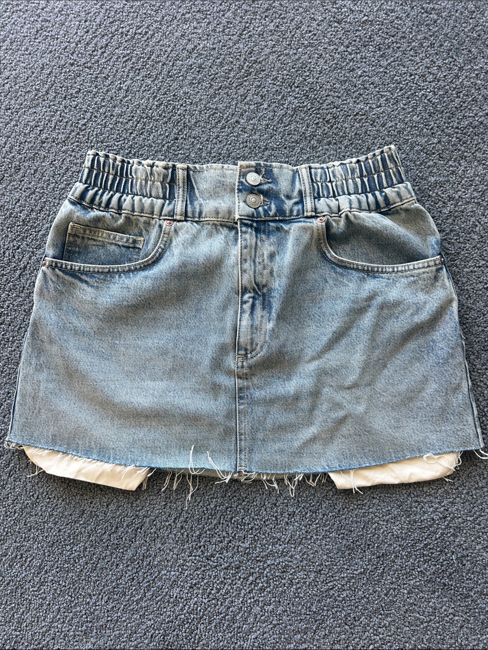 AllSaints Hailey Denim Mini Skirt with Elastic Waist
